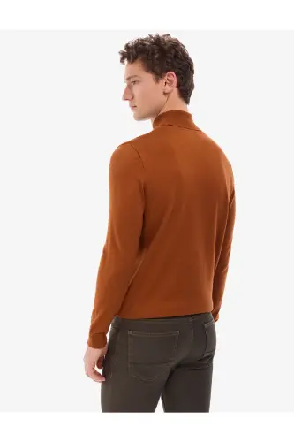 Kahverengi Slim Fit Balıkçı Yaka Basic Triko Kazak 50314202-VR040 - Pas - 6
