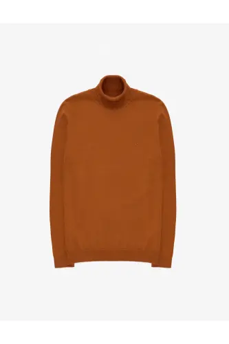 Kahverengi Slim Fit Balıkçı Yaka Basic Triko Kazak 50314202-VR040 - Pas - 7