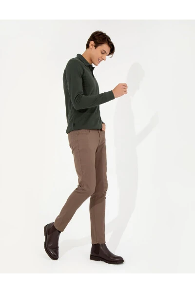 Kahverengi Slim Fit Kanvas Pantolon 50255173-VR029 - PIERRE CARDIN (1)
