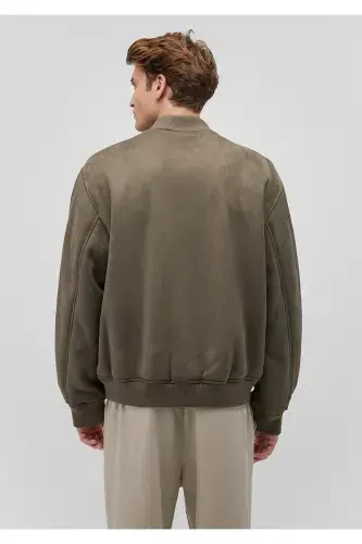 Kahverengi Suni Süet Ceket Loose Fit / Bol Rahat Kesim 0110392-87538 - 5