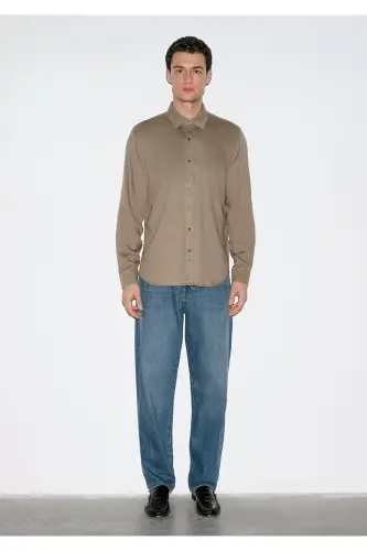 Kahverengi (TENCEL™) Gömlek Regular Fit / Normal Kesim 0210818-83866-Kahverengi - 4