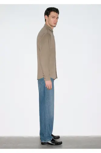 Kahverengi (TENCEL™) Gömlek Regular Fit / Normal Kesim 0210818-83866-Kahverengi - 6