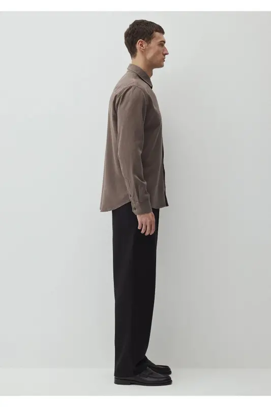 Kahverengi Tencel TM Lyocell Gömlek Regular Fit / Normal Kesim 0210818-71550-Kahverengi - 1