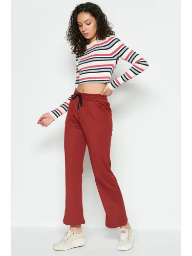 Kahverengi Wide Leg İspanyol Paça Eşofman Altı 804 Kiremit-Kahverengi - LC WAIKIKI (1)