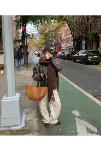 Каирская буклированная ткань 100% букле Мягкая на ощупь Премиальный тренд Шарф цвета горького кофе мокко - горький кофе - 1