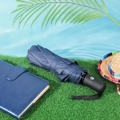 Kajaia 4 Pack Soyabonlar ixcham shamolga chidamli, avtomatik ochiladigan va yopiladigan yomg'ir soyaboni erkaklar ayollar sayohati uchun yig'ma - 5