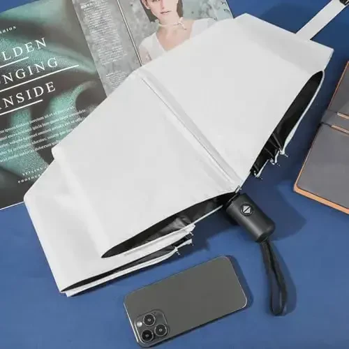 Kajaia 4 Pack Soyabonlar Yilmaydigan ixcham, Avtomatik ochiladigan va yopiladigan yomg'ir soyaboni Erkaklar Ayollar Sayohat uchun yig'iladigan - 6