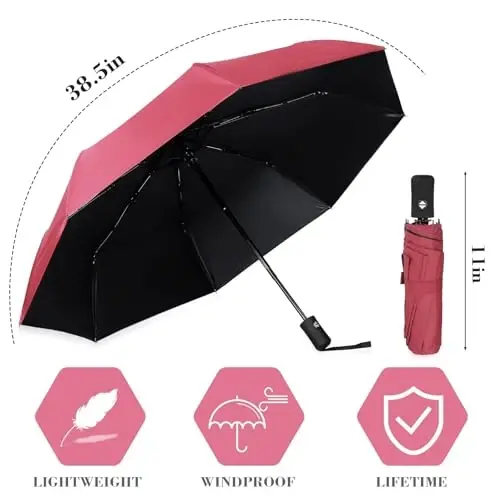 Kajaia 4 Pack Umbrellas Compact Windproof, Automatic Open and Close Folding Rain Umbrella Collapsible for Men Women Travel - 3