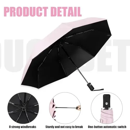 Kajaia 4 Pack Umbrellas Compact Windproof, Automatic Open and Close Folding Rain Umbrella Collapsible for Men Women Travel - KAJAIA (1)