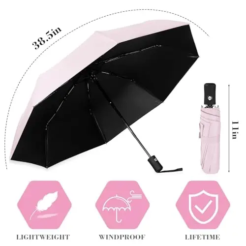 Kajaia 4 Pack Umbrellas Compact Windproof, Automatic Open and Close Folding Rain Umbrella Collapsible for Men Women Travel - 3