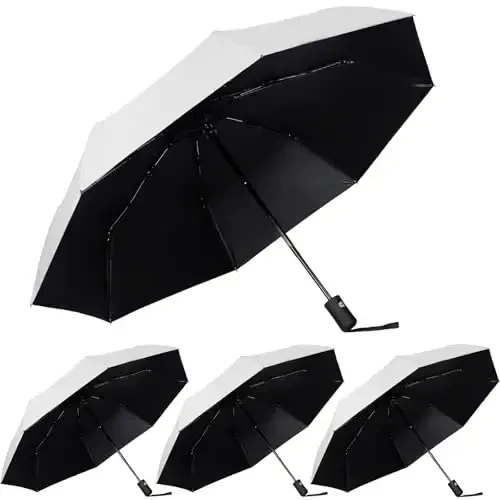 Kajaia 4 Pack Umbrellas Compact Windproof, Automatic Open and Close Folding Rain Umbrella Collapsible for Men Women Travel - KAJAIA