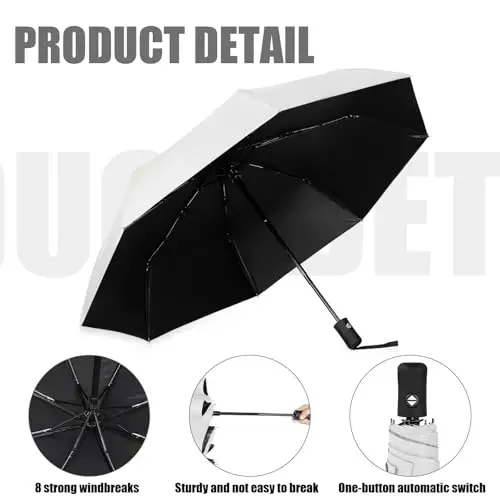 Kajaia 4 Pack Umbrellas Compact Windproof, Automatic Open and Close Folding Rain Umbrella Collapsible for Men Women Travel - 3