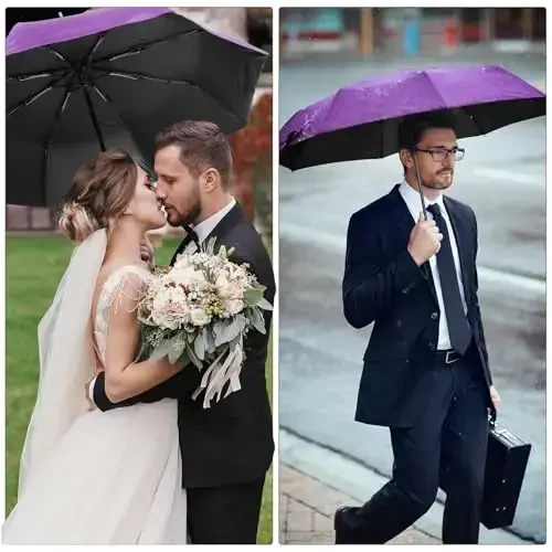 Kajaia 4 Pack Umbrellas Compact Windproof, Automatic Open and Close Folding Rain Umbrella Collapsible for Men Women Travel - 5