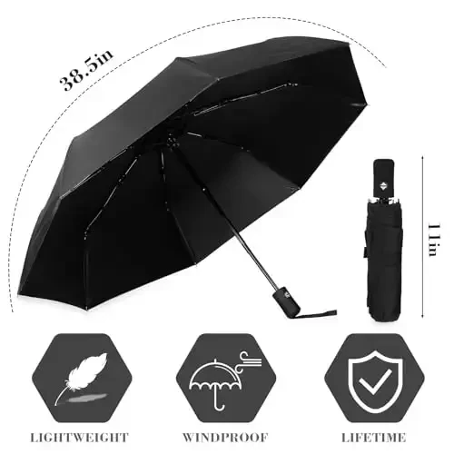 Kajaia 4 Pack Umbrellas Compact Windproof, Automatic Open and Close Folding Rain Umbrella Collapsible for Men Women Travel - 2