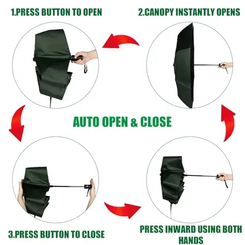 Kajaia 4 Pack Umbrellas Compact Windproof, Automatic Open and Close Folding Rain Umbrella Collapsible for Men Women Travel - 4