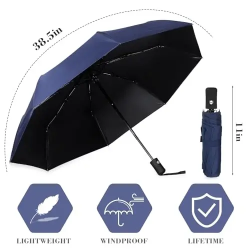 Kajaia 4 Pack Umbrellas Compact Windproof, Automatic Open and Close Folding Rain Umbrella Collapsible for Men Women Travel - 2