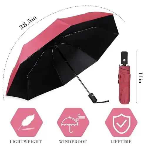 Kajaia 4 Pack Umbrellas Compact Windproof, Automatic Open and Close Folding Rain Umbrella Collapsible for Men Women Travel - 3