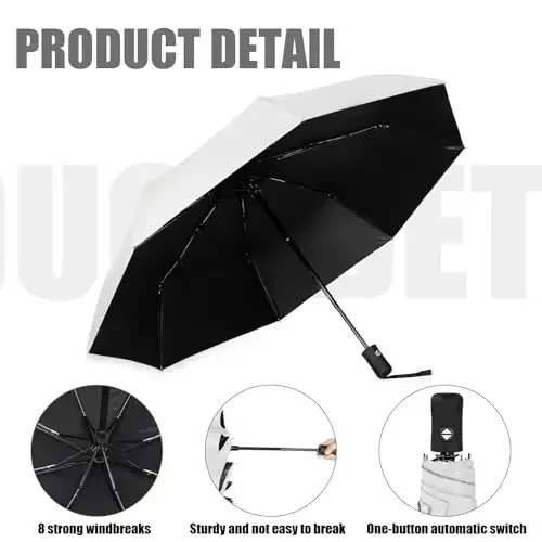 Kajaia 4 Pack Umbrellas Compact Windproof, Automatic Open and Close Folding Rain Umbrella Collapsible for Men Women Travel - 3
