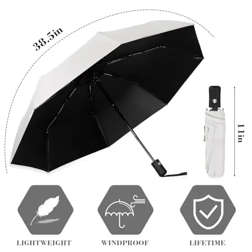 Kajaia 4 Pack Umbrellas Compact Windproof, Automatic Open and Close Folding Rain Umbrella Collapsible for Men Women Travel - 2
