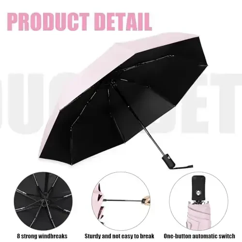 Kajaia 4 Pack Umbrellas Compact Windproof, Automatic Open and Close Folding Rain Umbrella Collapsible for Men Women Travel - 2