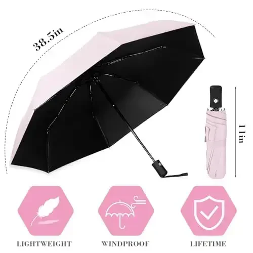 Kajaia 4 Pack Umbrellas Compact Windproof, Automatic Open and Close Folding Rain Umbrella Collapsible for Men Women Travel - 3