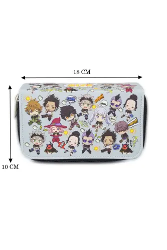 Kalem Kutusu Anime Black Üç Bölmeli Vegan Deri (KALEMLİK)-Anime Black - 4