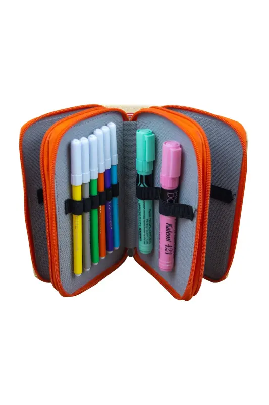 Kalem Kutusu Anime One Üç Bölmeli Vegan Deri (kalemlik)-One Pi - 5