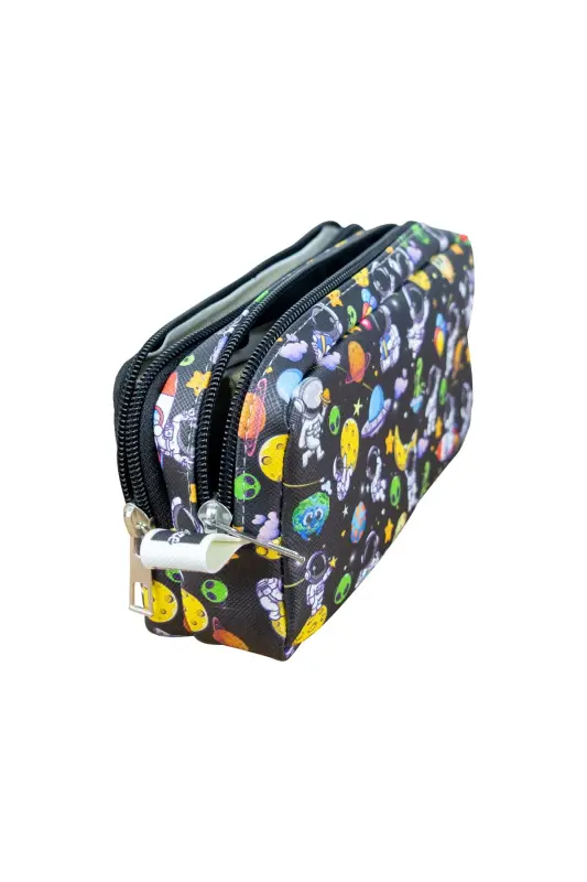 Kalem Kutusu Astronaut Iki Bölmeli Vegan Deri (çift Gözlü Kalemlik)-2'li Astronaut - 5