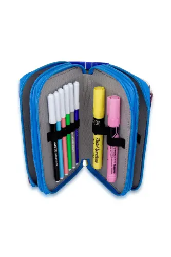 Kalem Kutusu Dragon Gril Orginazer Üç Bölmeli (kalemlik)-Pembe (Fermuar) - 5