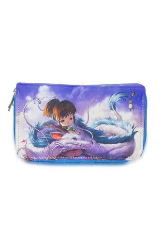 Kalem Kutusu Dragon Gril Orginazer Üç Bölmeli (kalemlik)-Pembe (Fermuar) - SIZE (1)