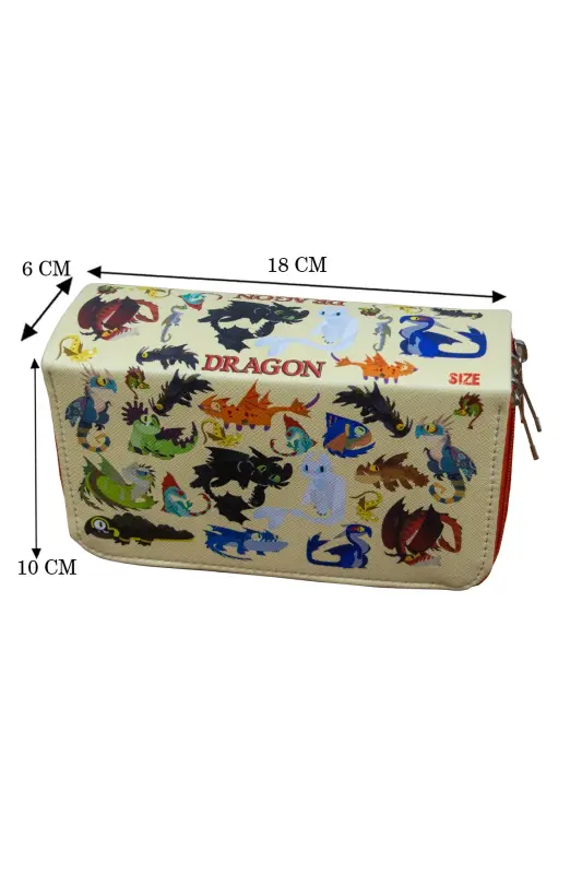 Kalem Kutusu Dragon Üç Bölmeli Vegan Deri - Dragon - 4