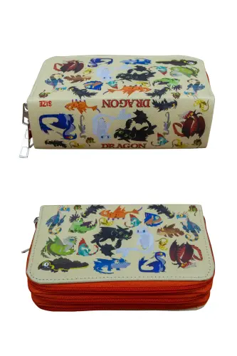 Kalem Kutusu Dragon Üç Bölmeli Vegan Deri-Dragon - 3