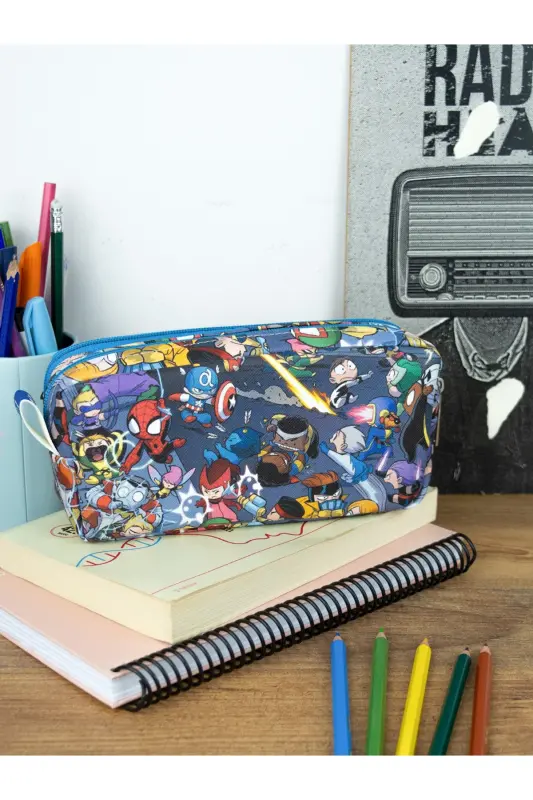 Kalem Kutusu Hero Kids Iki Bölmeli Vegan Deri (çift Gözlü Kalemlik) - Hero Kids - 3