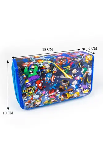 Kalem Kutusu Kids Heros Üç Bölmeli Vegan Deri Kalemlik-Kids Heros - 5