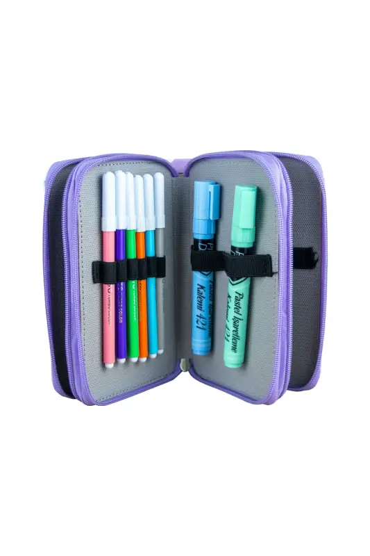 Калем Кутусу Macig Unicorn Vegan Deri Üç Bölmeli (калемлик)-Macig Unicorn Lila Фермуар - 5