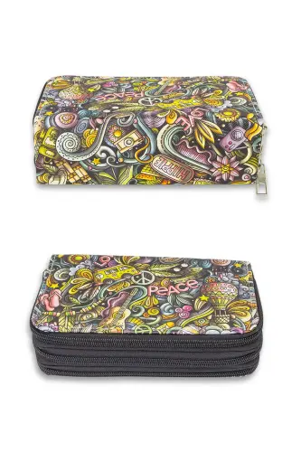 Kalem Kutusu Travel Üç Bölmeli Vegan Deri (kalemlik)-Travel - 3