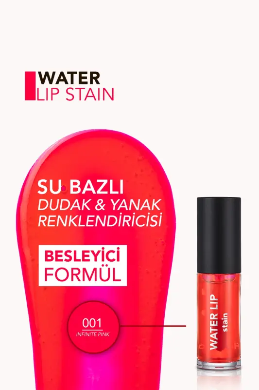 Kalıcı Mat Dudak Tint'i (PEMBE) - Water Lip Stain - 001 Infinite Pink - 8682536042161 - Pembe - 4