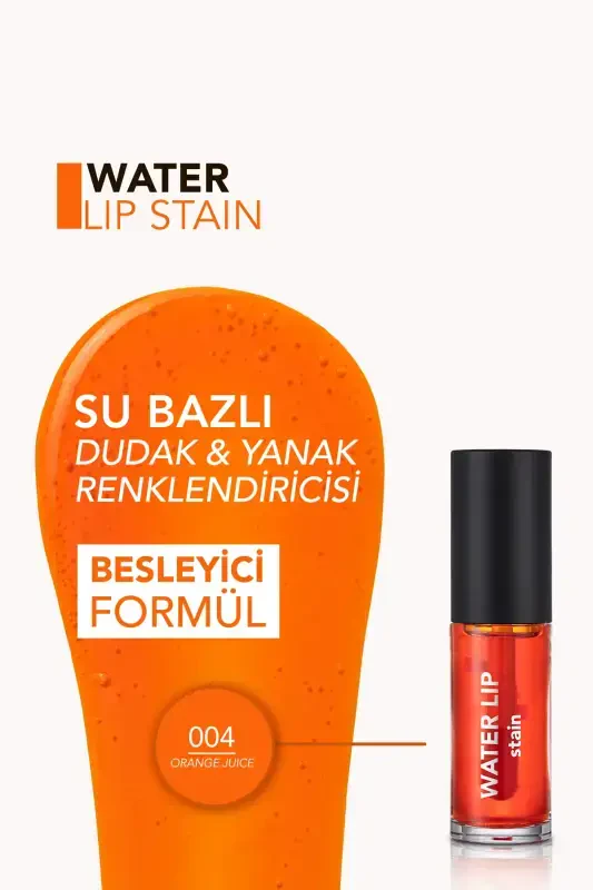 Kalıcı Mat Dudak Tint'i (turuncu) - Water Lip Stain - 004 Orange Juice - 8682536042192-004 ORANGE JUICE - 4