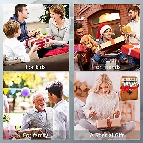 Kalimba Thumb Piano, YUNDIE Potable 17 Keys Mbira Finger Piano with Tune Hammer and Study Instruction, Adult Beginners Professional uchun musiqa asboblari sovg'asi (jigarrang, 21 keys) - 6