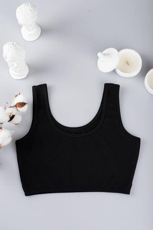 Kalın Askılı Kadın Spor Sütyeni / Büstiyer-SİYAH - 3