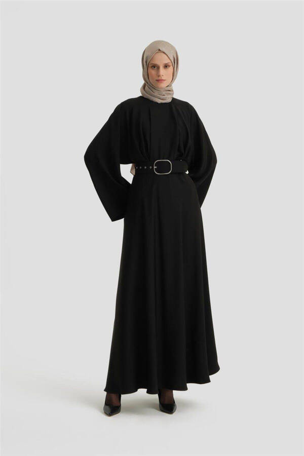 Kalın Kemerli Elbise 24k9905 Siyah - 1