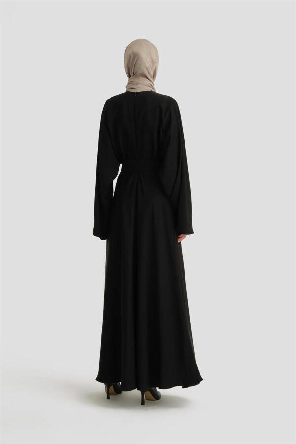 Kalın Kemerli Elbise 24k9905 Siyah - 4