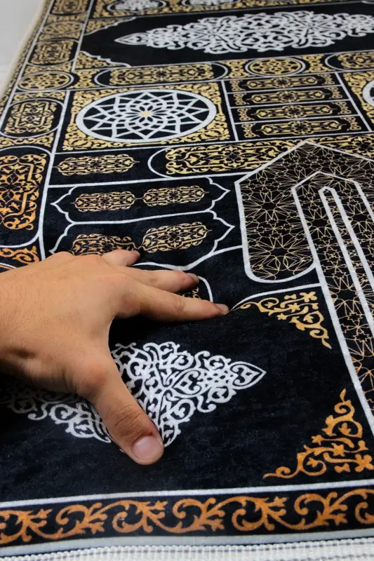 3cm Kalın Süngerli Yumuşak Seccade Diz Ağrıtmaz Çeyizlik Hediyelik Namazlık Katlanabilir (70X120CM) - Renkli - 4