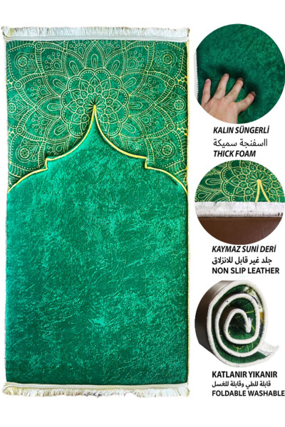3cm Kalın Süngerli Yumuşak Seccade Diz Ağrıtmaz Çeyizlik Hediyelik Namazlık Katlanabilir (70X120CM) - Renkli - 10