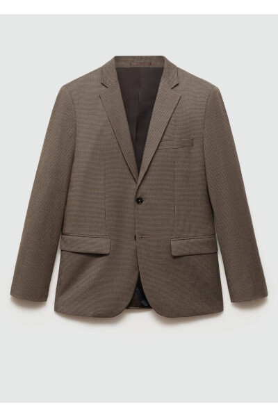 Kalıplı Balık Sırtı Süper Slim Fit Blazer Ceket - 3