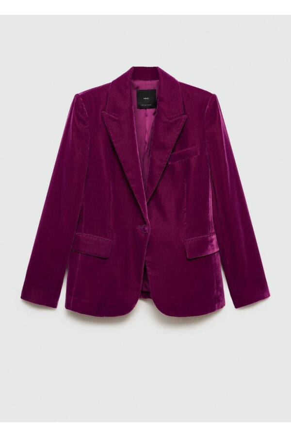 Blazerjacke aus geformtem Samt - Fuchsie - 3