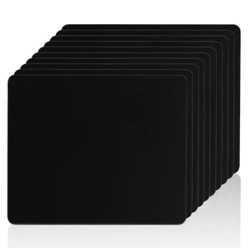 Quality Selection Mouse Pad Non-Slip Rubber Base Computer Mousepad, Superb Tracking Accuracy and Smooth Surface Mouse Control, Mouse Pads for Office, Home & Gaming 7.75 x 9.25 in, Black - 10 Pack 