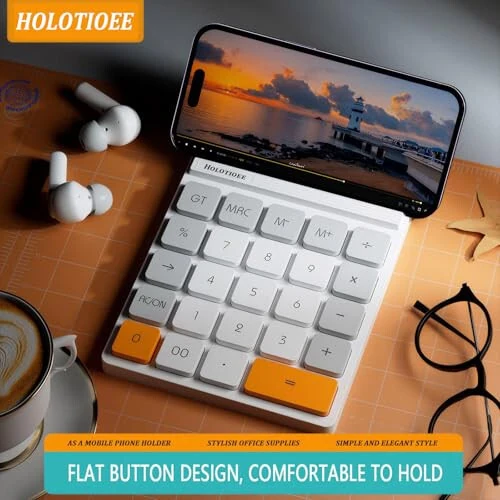 Калькулятор настольный 12 цифр Holotioee с большим ЖК-дисплеем и чувствительными кнопками, для дома, офиса, школы, класса и бизнеса, малые базовые калькуляторы 4-х функций - 5