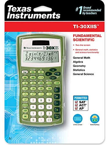 Калькулятор научный Texas Instruments TI-30X IIS 2-строчный, лайм-зелёный - Texas Instruments (1)