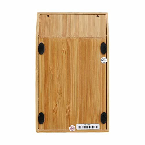 Калькулятор Omio Handcrafted Natural Bamboo Wooden Solar Calculator со стандартными функциями, настольный, с большим 12-значным дисплеем - 3